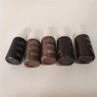 5pcs permanente da composição de pigmentos de tinta 15ml micropigment tatuagem / frasco cosmético Manual 3d sobrancelha preto castanho cor da mistura