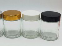 100 ml 100g de vidro transparente frasco de vidro de vela com tampa de tampa de ouro branco preto grande tamanho recipiente de vidro cosmético stash armazenamento