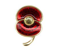 lemmbrance remembrance red enamel poppy brooch第一次世界大戦中心バッジ演奏「倒れた」という詩で刻まれました