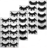 Handmade 3D thick 25mm mink eye lashes 5pairs long 8 styles ...
