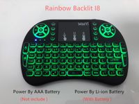 7 colors backlit i8 Mini Wireless Keyboard 2.4ghz English Air Mouse with Touch pad Remote Control for Xbox360 PS4 Android TV