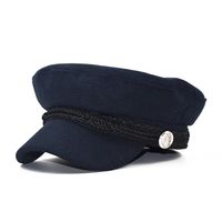 2021 Moda Yün Şapka Gölge Askeri Sekizgen Şapka Sonbahar Ve Kış Retro Patchwork Bere Kadın İngiliz tarzı