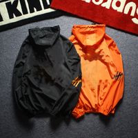 Jaqueta de jaqueta de homem-massinha jaqueta solar jaqueta de lapela capuz preto tamanho laranja s-xxl poliéster jaquetas casuais quebra-vento casual