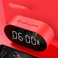 Portable Sans fil Bluetooth Subwoofer Subwoofer Musique Boîte audio LED Délai de ronflement Réveil pour téléphone portable