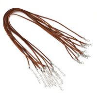 10 stks / set Black Brown Suède Lederen String Ketting Koord Sieraden Maken DIY Collar Chain Sieraden