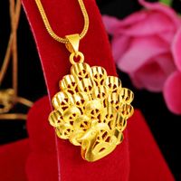 Peacock hanger ketting 18K geel goud gevulde klassieke dames meisjes charme hanger ketting geschenk