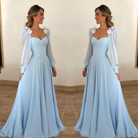 2020 Long Prom Dresses Floral A Line Chiffon Evening Gowns F...