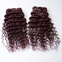 VMAE Extensiones de cabello brasileño 3pcs Lot Wave Deep Virgin Wine Borgoña 99J# 100% Weave Human Hair Weave