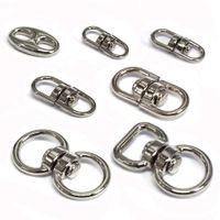 100 stks / partij zilveren metalen draaibare haak sluiting sleutelhangers sleutelhangers connectoren voor lanyards paracord handtas tas onderdelen