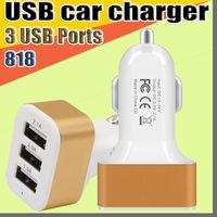 818 DHL 3 Ports USB Car Charger Travel Adapter Car Plug Trip...