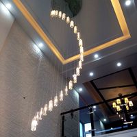 LED Pendelleuchten Treppenhaus Doppelspirale Hanglamp Modernes Wohnzimmer Leichte Leuchten Lange Treppe Loft Dekor Treppenhaus Beleuchtung