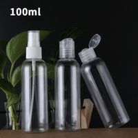 100 ml PET-Plastikflasche mit Flip / Presse / Spray Cap Transparent runder Form Hand Sanitizer Gel-Flaschen für 2020 Meterware