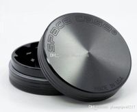 Siyah 55mm değirmeni ücretsiz gönderim metal tütün kuru ot sigara için CNC alüminyum UZAY VAKA ot değirmeni 2parts