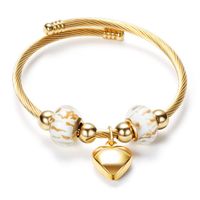 18 carats plaqué or coeur femmes bracelets nouvelle mode cadeau cadeau qualité qualité acier inoxydable bracelets bijoux