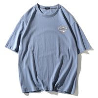 e-baihui 뉴 여름 남성용 티셔츠 코튼 일본 성격 인쇄 트렌드 레저 라운드 넥 느슨한 남성 반팔 티셔츠 L327