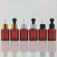 Roja del vidrio esmerilado de la botella de aceite esencial cuentagotas 1 oz por mayor, 30ml envase cosmético Vacío