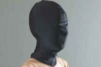 Clásico disfraces de Halloween Negro Lycra Spandex Cabina de cabeza Medias Unisex Fetiche Zentai Máscara / Capucha