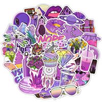 50 Pcs Waterproof Purple VSCO Cute Girls Vinyl Stickers Bomb...