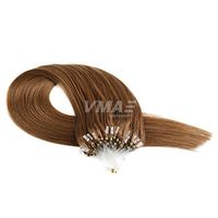 VMAE Doppel Gezeichnet Micro Loop-Ring Silk gerade Rohboden Europäische Remy Virgin Schwarz Braun Blondes Haar 1g / s 50g Menschenhaar-Verlängerungen