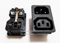 Adapter, 10A 250V IEC320 C14 Male C13 Kvinna UPS Strömuttag Inlopps AC Power Socket / 10PCS