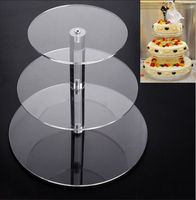 3 Tier Acrylic Round Cupcake Stativ Transparent Cake Tower Rack Holder Pan Wedding Decoration Party Birthday Display Tool