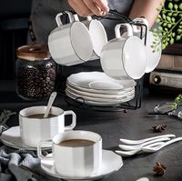 Neue 2019 Hohe Qualität Kreative Kaffeetasse Set Keramik Hochwertige Einfache Großraum-kaffeekanne Hause Blume Tee-Set Passenden Löffel Wholesa