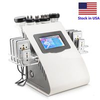 Stock aux ￉tats-Unis amincissant 6 en 1 40k Liposuction ultrasonique cavitation 8 coussinets Laser vide RF Salon Salon Salon Spa Machine d'￩quipement de beaut￩