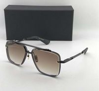 Matte Black 121 quadrados Óculos de Sol Gradiente Brown Lenses vidros de sol Men Sunglasses Shades novo com caixa