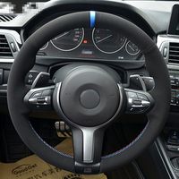 Black Suede Car Steering Wheel Cover for F87 M2 F80 M3 F82 M...