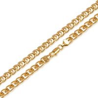 (281N) 60 cm Cadena larga collares para hombres 24k Chapado en oro puro 5 mm de ancho Joyería Moda Sin plomo y níquel