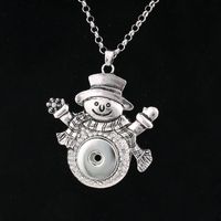 Women Girl Christmas Snap Necklace Silver Interchangeable Jewelry Fits 18MM Noosa Ginger Snaps Chunk Charm Button