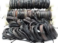 Brand NewTrendy hand woven Leather Braided Hemp Bracelets Un...