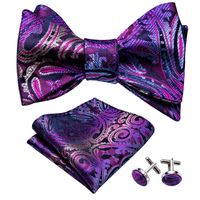 Livraison rapide Bow Tie Set Luxe Violet Paisley Silk Self Bow Tie pour les hommes drop Livraison gratuite LH-1001