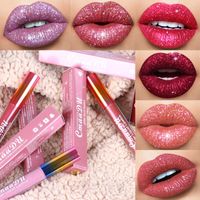 Cmaadu Glitter Virar Lip Gloss Velvet Matte Lip Tint 6 cores impermeável de longa duração com diamantes de flash Shimmer líquido Batom DHL
