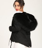 Classic black raccoon fur trim MEIFENG brand women snow jack...