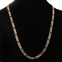 24K Gold Platinum Plated Chains 4. 5mm Men' s NK Links Fi...