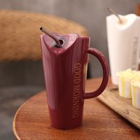Novelty Ceramic Cup with Straw Personality Kitchen Coffee Mu...