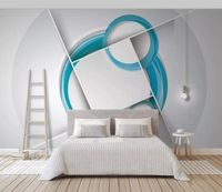Foto personalizada papel tapiz 3d mural Cuadrado redondeado geométrico tridimensional dormitorio HD seda TV fondo papel tapiz de pared para sala de estar