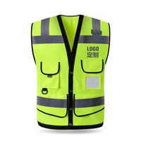 Construction Gilet réfléchissant Mise en évidence de sécurité de protection Veste de circulation routière Greening fluorescent Vêtements Waistcoat