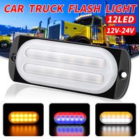 Aviso 4pcs Novo Modelo 12-24V Truck Car 12 LED Flash Strobe Emergência Luz Flashing Lights