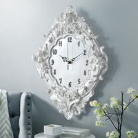 European Angel Wall Clock Resin Rose Flor y Relojes Classic para estilo Salón Dormitorio Mute Cupido Resina Angel Clock Regalo