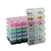 12 Grids Empty Storage Box Rhinestone Acrylic Crystal Beads Jewelry Decoration Nail Art Accessories Pills Container Case F2517