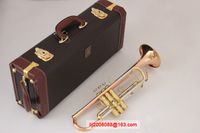 Bach Trumpet Plated gold key LT180S-72 Bb flat Phosphorus & Copper Professional trompete Bell Top Musical Instruments Brass free shipping
