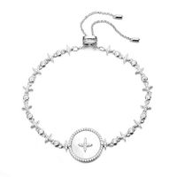 Designer Adjustable Bracelet Women Lady Silver 925 Star Bracelets With Mother of Pearl Charm Bracelet White Nacre Bead Bangle