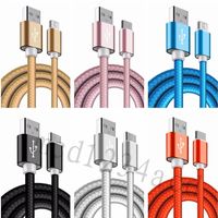 2a 1m 1,5m 2m 3m de liga de nylon Tecido USB Tipo C Micro Cabos para Samsung S6 S7 S8 S9 S10 Nota 8 9 10 HTC