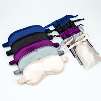 Faux Silk Schlafaugenmaske mit Tasche tragbare Reise-Schlaf-Masken-Abdeckung Eyepatch mit verbundenen Augen eyeshade Relax-Augen-Flecken Shade Light Pad