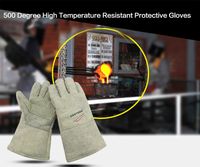 500 градусов Изолированные перчатки Высокотемпературные тепловые и высокотемпературные перчатки против горячих промышленных противопожарных защитных перчаток