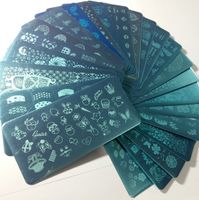 24X XL Voll Französisch Designs Nail Art XL Stamp Big Stamping Stamping Schablonen-Blumen-Fee-Kuss Liebe Anime Masken Schmetterlings-Schablone drucken