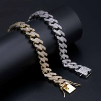 Luxury Designer Bracelet 14MM Cuban Link Chain Hip Hop Jewel...