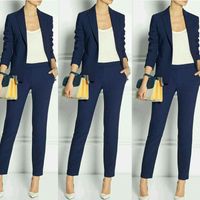 dark blue pant suit